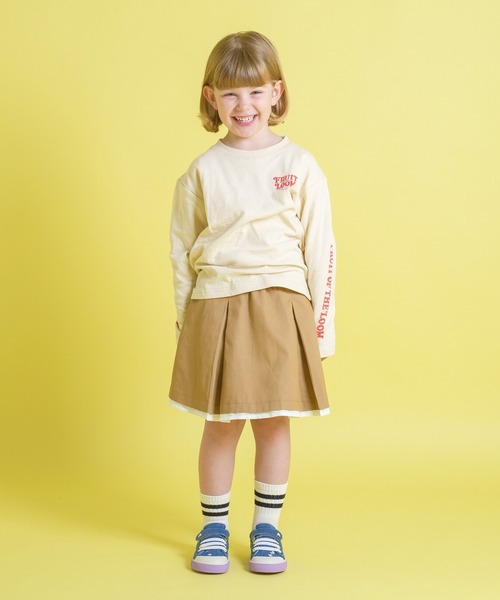 FRUIT OF THE LOOM（フルーツオブザルーム）の「KIDS 接結天竺 長袖 TEE / 長袖 / ロンT / バック / ロゴ / プリント / カジュアル / ユニセックス（Tシャツ/カットソー・キッズ・ホワイト/ブラック・S/M/L）」の8枚目の写真