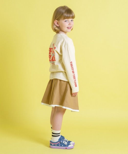 FRUIT OF THE LOOM（フルーツオブザルーム）の「KIDS 接結天竺 長袖 TEE / 長袖 / ロンT / バック / ロゴ / プリント / カジュアル / ユニセックス（Tシャツ/カットソー・キッズ・ホワイト/ブラック・S/M/L）」の12枚目の写真