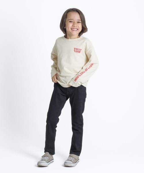 FRUIT OF THE LOOM（フルーツオブザルーム）の「KIDS 接結天竺 長袖 TEE / 長袖 / ロンT / バック / ロゴ / プリント / カジュアル / ユニセックス（Tシャツ/カットソー・キッズ・ホワイト/ブラック・S/M/L）」の19枚目の写真