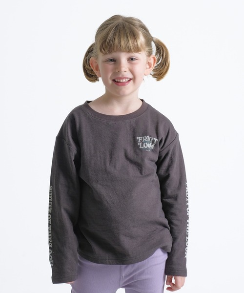 FRUIT OF THE LOOM（フルーツオブザルーム）の「KIDS 接結天竺 長袖 TEE / 長袖 / ロンT / バック / ロゴ / プリント / カジュアル / ユニセックス（Tシャツ/カットソー・キッズ・ホワイト/ブラック・S/M/L）」の22枚目の写真