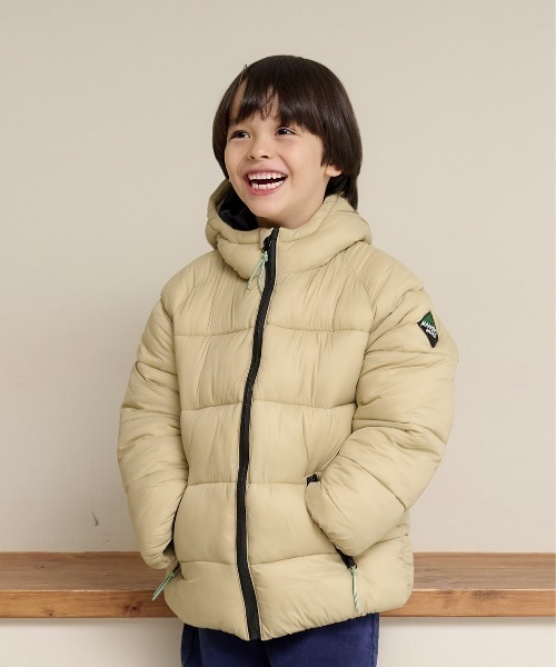 BIG FIELD(ビッグフィールド)の「アトラスマウンテンジャケット(80~150cm)(ダウンジャケット/コート・キッズ・グリーン/ベージュ/イエロー/オレンジ/ブルー/ブラック・95/110/90/100/120/150/140/80/130)」の3枚目の写真