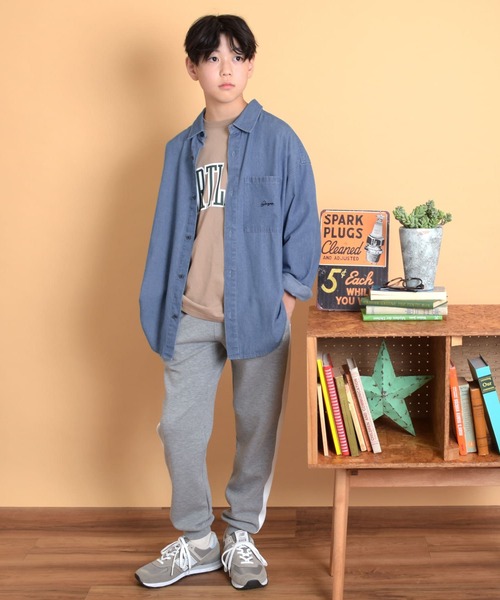 GLAZOS(グラソス)の「デニム・ポケット刺繍長袖シャツ(シャツ/ブラウス・キッズ・ブルー/インディゴブルー・140cm/150cm/160cm/170cm)」の3枚目の写真