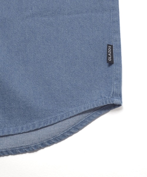 GLAZOS(グラソス)の「デニム・ポケット刺繍長袖シャツ(シャツ/ブラウス・キッズ・ブルー/インディゴブルー・140cm/150cm/160cm/170cm)」の8枚目の写真