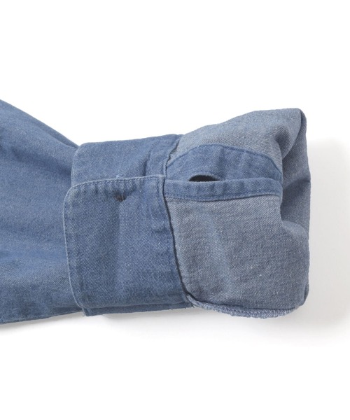 GLAZOS(グラソス)の「デニム・ポケット刺繍長袖シャツ(シャツ/ブラウス・キッズ・ブルー/インディゴブルー・140cm/150cm/160cm/170cm)」の10枚目の写真