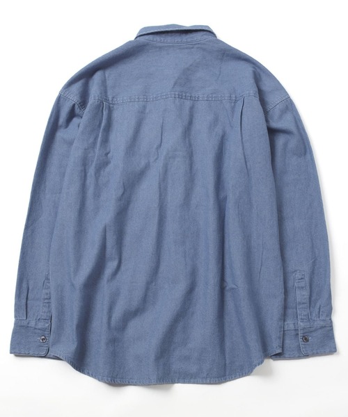 GLAZOS(グラソス)の「デニム・ポケット刺繍長袖シャツ(シャツ/ブラウス・キッズ・ブルー/インディゴブルー・140cm/150cm/160cm/170cm)」の11枚目の写真