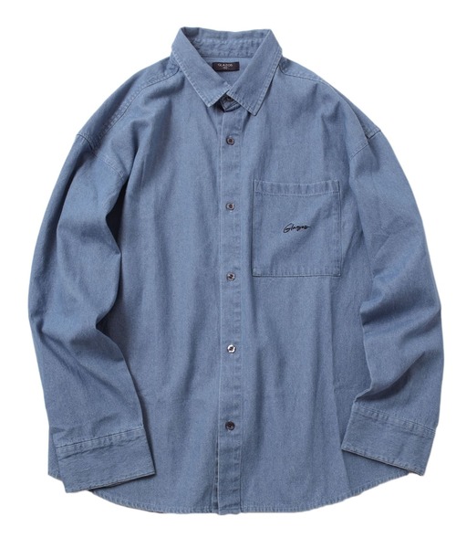 GLAZOS(グラソス)の「デニム・ポケット刺繍長袖シャツ(シャツ/ブラウス・キッズ・ブルー/インディゴブルー・140cm/150cm/160cm/170cm)」の12枚目の写真