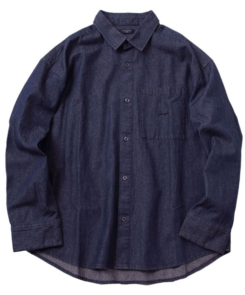 GLAZOS(グラソス)の「デニム・ポケット刺繍長袖シャツ(シャツ/ブラウス・キッズ・ブルー/インディゴブルー・140cm/150cm/160cm/170cm)」の14枚目の写真