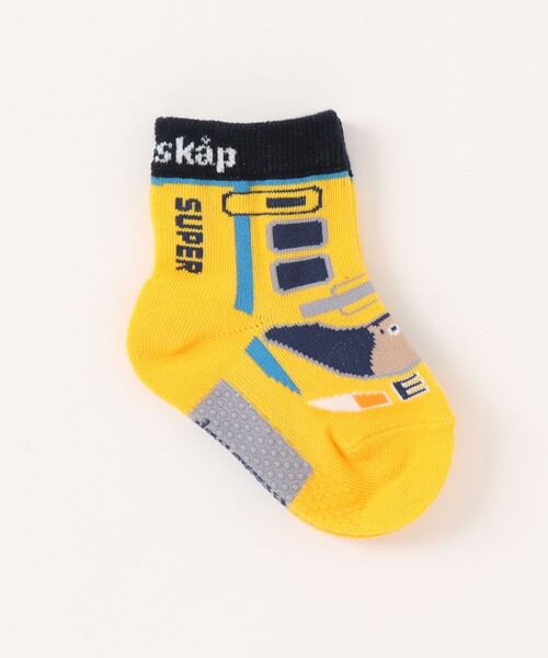 kladskap（クレードスコープ）の「乗り物ショートクルーソックス【日本製】（ソックス/靴下・キッズ・イエロー/ブルー/レッド/ブラック・SS/S/L/M）」の8枚目の写真