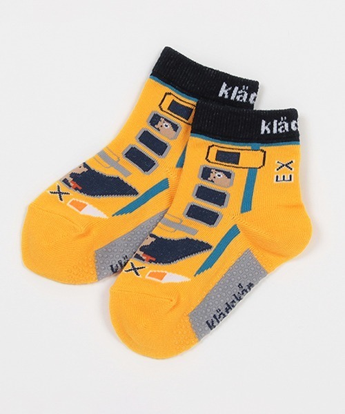 kladskap（クレードスコープ）の「乗り物ショートクルーソックス【日本製】（ソックス/靴下・キッズ・イエロー/ブルー/レッド/ブラック・SS/S/L/M）」の4枚目の写真