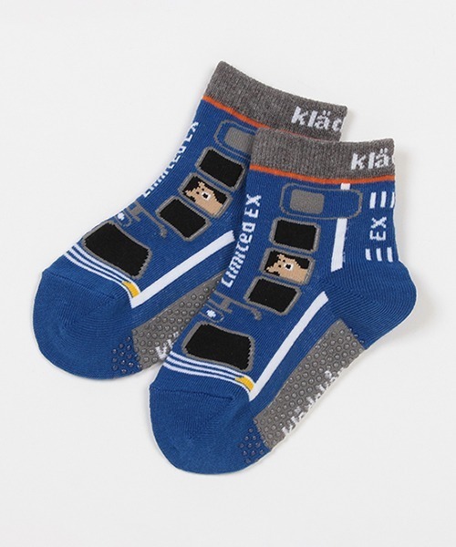 kladskap（クレードスコープ）の「乗り物ショートクルーソックス【日本製】（ソックス/靴下・キッズ・イエロー/ブルー/レッド/ブラック・SS/S/L/M）」の3枚目の写真