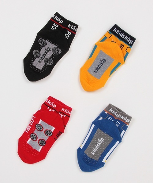 kladskap（クレードスコープ）の「乗り物ショートクルーソックス【日本製】（ソックス/靴下・キッズ・イエロー/ブルー/レッド/ブラック・SS/S/L/M）」の12枚目の写真