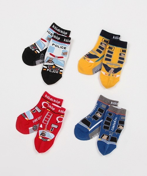 kladskap（クレードスコープ）の「乗り物ショートクルーソックス【日本製】（ソックス/靴下・キッズ・イエロー/ブルー/レッド/ブラック・SS/S/L/M）」の9枚目の写真