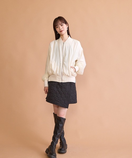 paravion（パラビオン）の「オーガンジーリブブルゾン（ブルゾン・レディース・ブラック/アイボリー・FREE）」の4枚目の写真