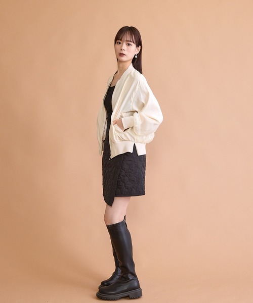 paravion（パラビオン）の「オーガンジーリブブルゾン（ブルゾン・レディース・ブラック/アイボリー・FREE）」の7枚目の写真