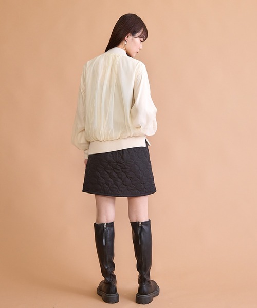 paravion（パラビオン）の「オーガンジーリブブルゾン（ブルゾン・レディース・ブラック/アイボリー・FREE）」の8枚目の写真