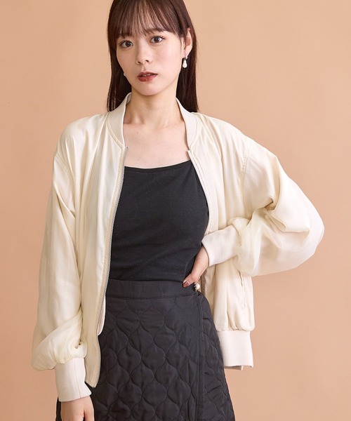 paravion（パラビオン）の「オーガンジーリブブルゾン（ブルゾン・レディース・ブラック/アイボリー・FREE）」の11枚目の写真