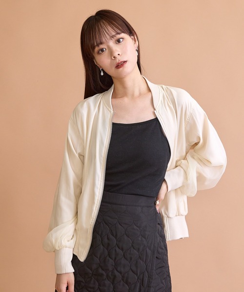 paravion（パラビオン）の「オーガンジーリブブルゾン（ブルゾン・レディース・ブラック/アイボリー・FREE）」の12枚目の写真