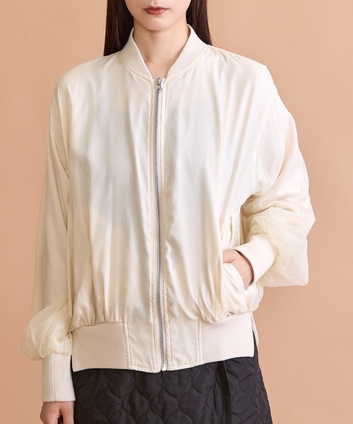 paravion（パラビオン）の「オーガンジーリブブルゾン（ブルゾン・レディース・ブラック/アイボリー・FREE）」の15枚目の写真