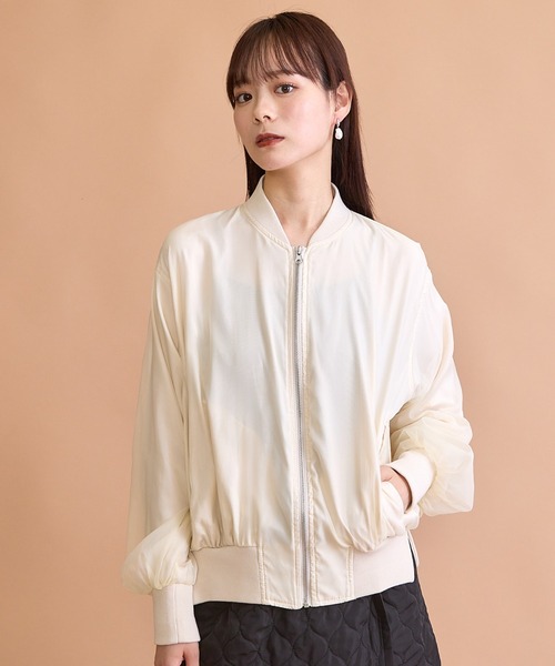 paravion（パラビオン）の「オーガンジーリブブルゾン（ブルゾン・レディース・ブラック/アイボリー・FREE）」の16枚目の写真