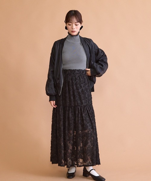 paravion（パラビオン）の「オーガンジーリブブルゾン（ブルゾン・レディース・ブラック/アイボリー・FREE）」の20枚目の写真