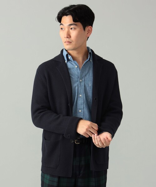 ZANONE（ザノーネ）の「ZANONE × BEAMS F / 別注 7ゲージ ニットジャケット（ニット/セーター・メンズ・ネイビー・48/50/46）」の2枚目の写真