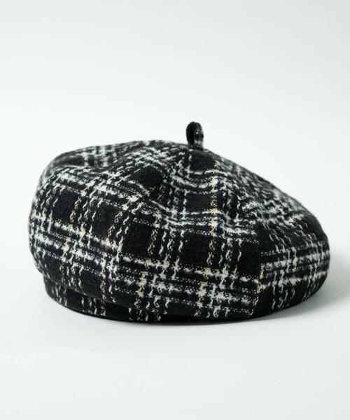 WEGO（ウィゴー）の「WEGO/ツイードベレー（ハンチング/ベレー帽・レディース・ブラック/ホワイト・FREE）」の6枚目の写真