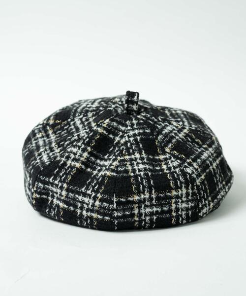 WEGO（ウィゴー）の「WEGO/ツイードベレー（ハンチング/ベレー帽・レディース・ブラック/ホワイト・FREE）」の7枚目の写真