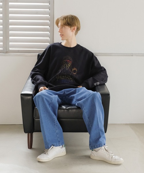 FRUIT OF THE LOOM(フルーツオブザルーム)の「AN YO TAILOR 刺繍トレーナー(スウェット・メンズ・ブラック/ホワイト・L/M/XL)」の8枚目の写真