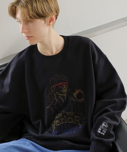 FRUIT OF THE LOOM(フルーツオブザルーム)の「AN YO TAILOR 刺繍トレーナー(スウェット・メンズ・ブラック/ホワイト・L/M/XL)」の6枚目の写真