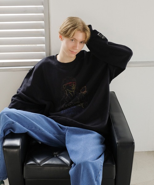 FRUIT OF THE LOOM(フルーツオブザルーム)の「AN YO TAILOR 刺繍トレーナー(スウェット・メンズ・ブラック/ホワイト・L/M/XL)」の7枚目の写真