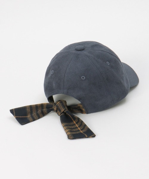 ikka（イッカ）の「フェイクスエード後ろリボンキャップ（キャップ・キッズ・ネイビー/ベージュ・FREE）」の3枚目の写真