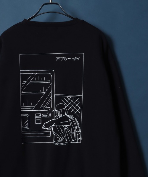 ANPAS(アンパス)の「Fleece Lining TASOGARE GIRL Back Illust Print Oversized Sweatshirt/裏起毛 黄昏ガール バックイラストプリント オーバーサイズ スウェット トップス トレーナー メンズ(スウェット・メンズ・ホワイト系その他/グレー系その他2/ホワイト系その他2/ブラック系その他/ブラック系その他2/グレー系その他/ブラック/グレイッシュベージュ/ホワイト/ネイビー・L/M)」の7枚目の写真
