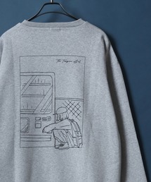 Fleece Lining TASOGARE GIRL Back Illust Print Oversized Sweatshirt/裏起毛 黄昏ガール バックイラストプリント オーバーサイズ スウェット トップス トレーナー メンズ