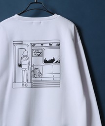 Fleece Lining TASOGARE GIRL Back Illust Print Oversized Sweatshirt/裏起毛 黄昏ガール バックイラストプリント オーバーサイズ スウェット トップス トレーナー メンズ