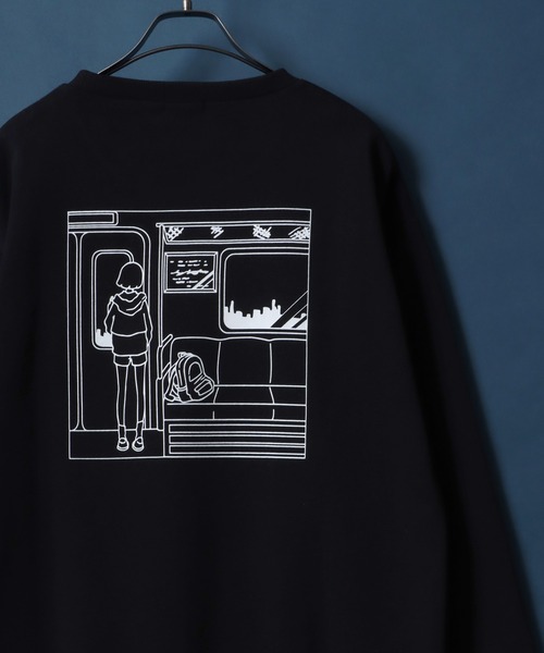ANPAS(アンパス)の「Fleece Lining TASOGARE GIRL Back Illust Print Oversized Sweatshirt/裏起毛 黄昏ガール バックイラストプリント オーバーサイズ スウェット トップス トレーナー メンズ(スウェット・メンズ・ホワイト系その他/グレー系その他2/ホワイト系その他2/ブラック系その他/ブラック系その他2/グレー系その他/ブラック/グレイッシュベージュ/ホワイト/ネイビー・L/M)」の8枚目の写真