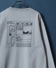 Fleece Lining TASOGARE GIRL Back Illust Print Oversized Sweatshirt/裏起毛 黄昏ガール バックイラストプリント オーバーサイズ スウェット トップス トレーナー メンズ