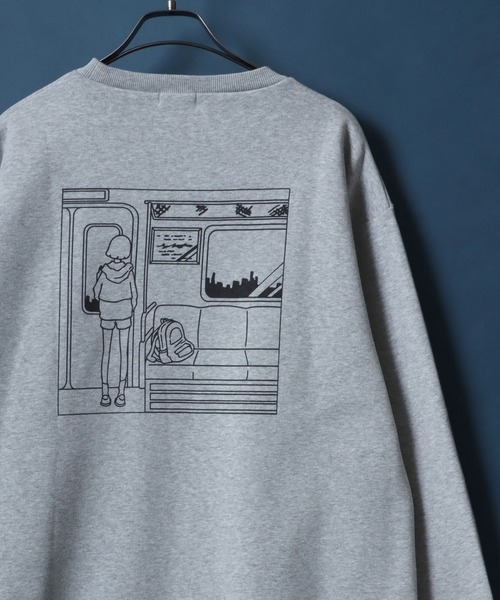 ANPAS(アンパス)の「Fleece Lining TASOGARE GIRL Back Illust Print Oversized Sweatshirt/裏起毛 黄昏ガール バックイラストプリント オーバーサイズ スウェット トップス トレーナー メンズ(スウェット・メンズ・ホワイト系その他/グレー系その他2/ホワイト系その他2/ブラック系その他/ブラック系その他2/グレー系その他/ブラック/グレイッシュベージュ/ホワイト/ネイビー・L/M)」の9枚目の写真