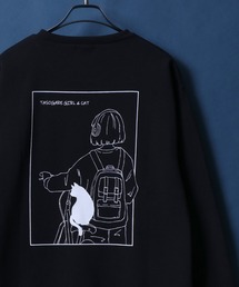 Fleece Lining TASOGARE GIRL Back Illust Print Oversized Sweatshirt/裏起毛 黄昏ガール バックイラストプリント オーバーサイズ スウェット トップス トレーナー メンズ