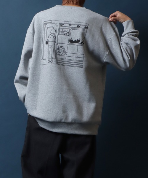ANPAS(アンパス)の「Fleece Lining TASOGARE GIRL Back Illust Print Oversized Sweatshirt/裏起毛 黄昏ガール バックイラストプリント オーバーサイズ スウェット トップス トレーナー メンズ(スウェット・メンズ・ホワイト系その他/グレー系その他2/ホワイト系その他2/ブラック系その他/ブラック系その他2/グレー系その他/ブラック/グレイッシュベージュ/ホワイト/ネイビー・L/M)」の19枚目の写真