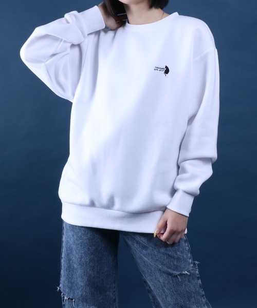 ANPAS(アンパス)の「Fleece Lining TASOGARE GIRL Back Illust Print Oversized Sweatshirt/裏起毛 黄昏ガール バックイラストプリント オーバーサイズ スウェット トップス トレーナー メンズ(スウェット・メンズ・ホワイト系その他/グレー系その他2/ホワイト系その他2/ブラック系その他/ブラック系その他2/グレー系その他/ブラック/グレイッシュベージュ/ホワイト/ネイビー・L/M)」の15枚目の写真