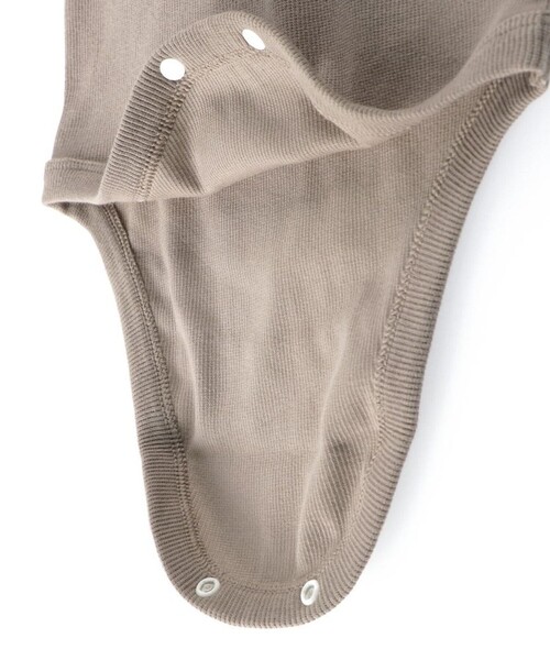 BRANSHES（ブランシェス）の「【ベビー】テレコ長袖ボディスーツ（ロンパース・キッズ・ブラウン/アイボリー・70/80）」の3枚目の写真