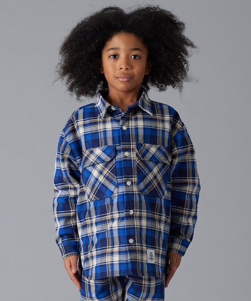 Smoothy（スムージー）の「SMOOTHY check shirts jk / スムージー チェックシャツジャケット（その他アウター・キッズ・ブラック系その他/ブルー系その他・M/L/XL/S）」の9枚目の写真
