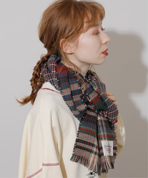 DOUBLE NAME（ダブルネーム）の「チェック柄リバーシブルマフラー（マフラー・レディース・ベージュ/レッド/グリーン・FREE）」の11枚目の写真