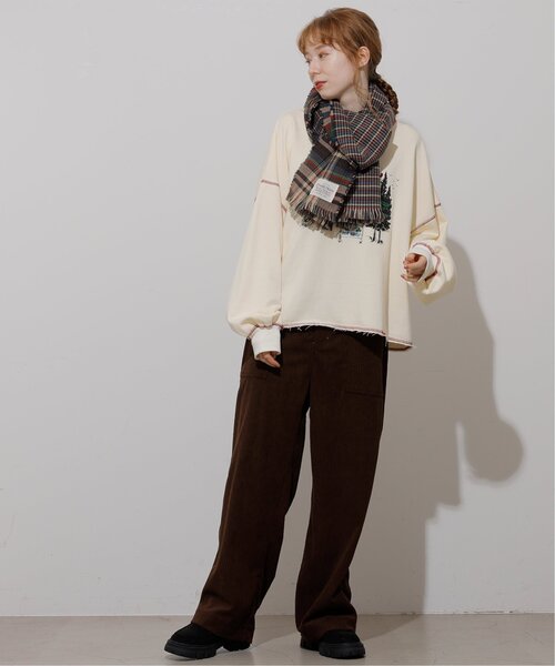 DOUBLE NAME（ダブルネーム）の「チェック柄リバーシブルマフラー（マフラー・レディース・ベージュ/レッド/グリーン・FREE）」の12枚目の写真