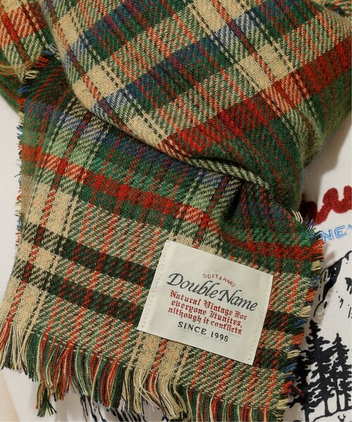 DOUBLE NAME（ダブルネーム）の「チェック柄リバーシブルマフラー（マフラー・レディース・ベージュ/レッド/グリーン・FREE）」の13枚目の写真