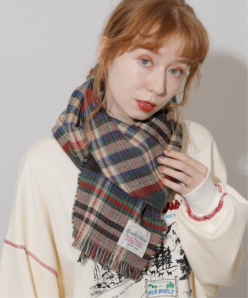 DOUBLE NAME（ダブルネーム）の「チェック柄リバーシブルマフラー（マフラー・レディース・ベージュ/レッド/グリーン・FREE）」の17枚目の写真