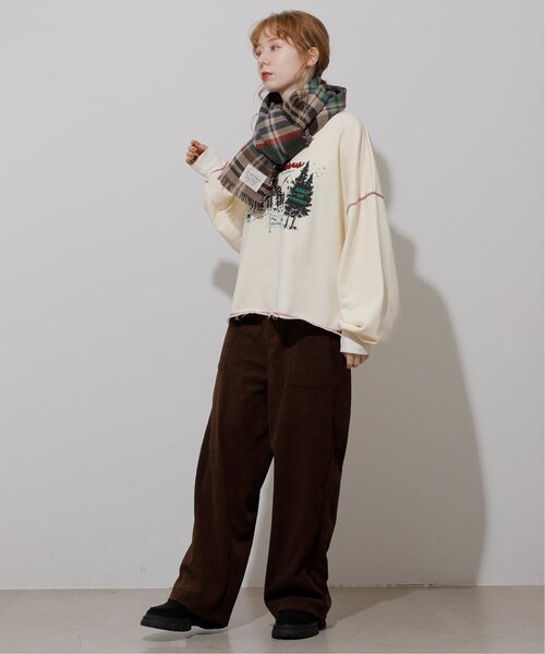 DOUBLE NAME（ダブルネーム）の「チェック柄リバーシブルマフラー（マフラー・レディース・ベージュ/レッド/グリーン・FREE）」の21枚目の写真