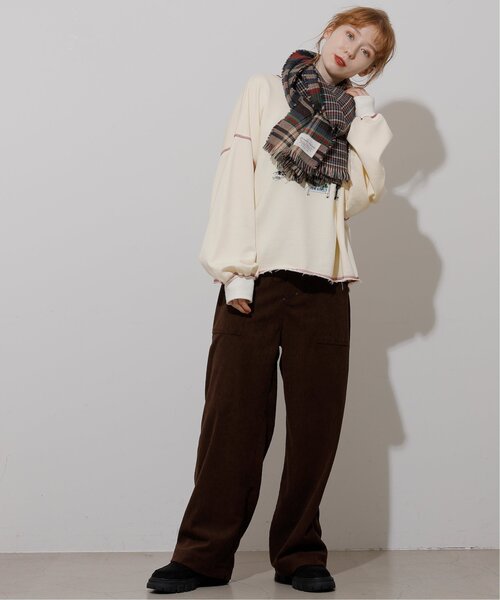 DOUBLE NAME（ダブルネーム）の「チェック柄リバーシブルマフラー（マフラー・レディース・ベージュ/レッド/グリーン・FREE）」の22枚目の写真