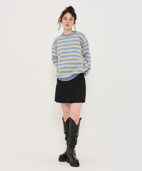 TINA：JOJUN（ティーナジョジュン）の「ユニセックス ボーダーニットプルオーバー TINA：JOJUN（ニット/セーター・レディース・ネイビー/グレー/サックスブルー・M）」の21枚目の写真