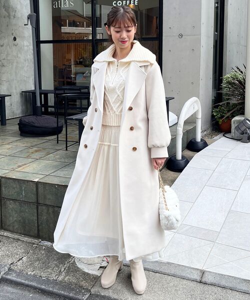 MAJESTIC LEGON（マジェスティックレゴン）の「ケーブルジップニット（ニット/セーター・レディース・チャコールグレー/ブルー/アイボリー/ダークグレー・MEDIUM）」の9枚目の写真